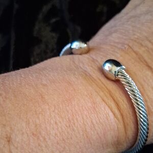 Silver Stainless Women's Magnet Cuff Bracelet.